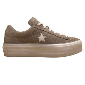 Converse Women’s Grey Suede One Star Platform OX Rhubarb Sneakers Size 8